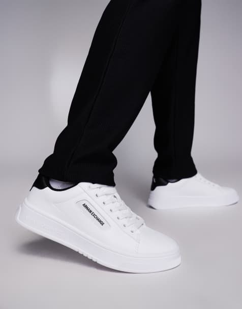 Armani Exchange logo trainer in white - view 1