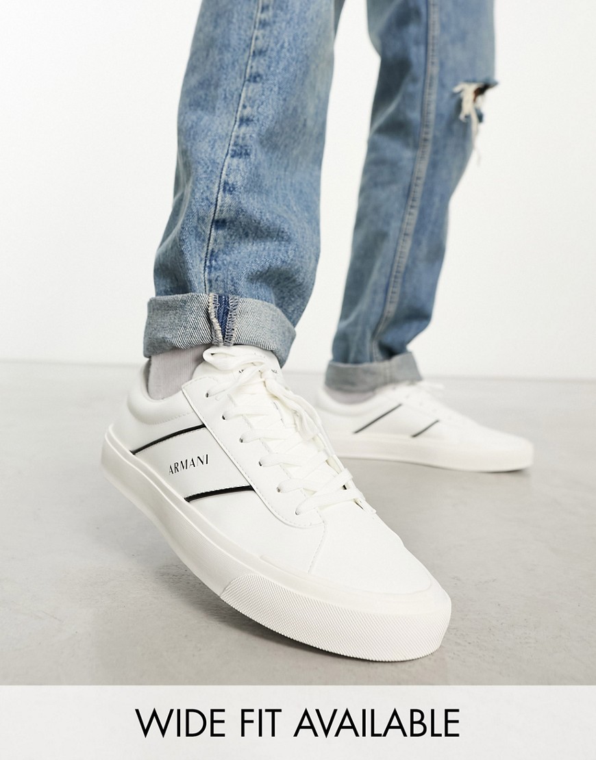 Armani Exchange logo trainers in white