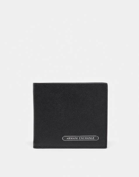 Armani Exchange logo wallet in black - view 1