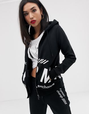 Armani Exchange logo zip through hoodie | ASOS