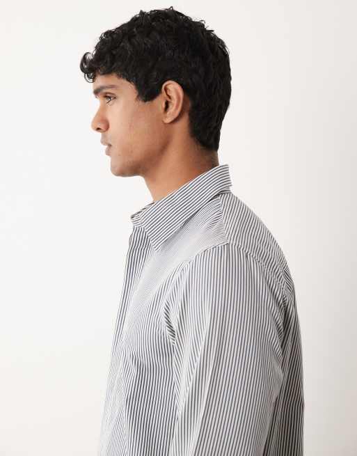 Armani Exchange long sleeve shirt in blue stripe, 3 of 5