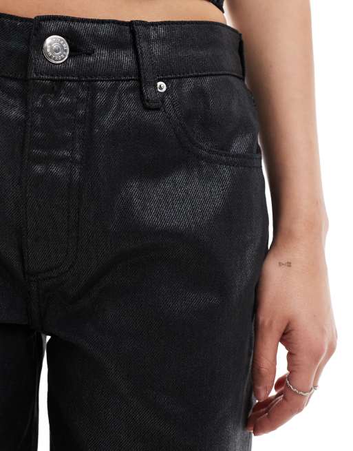 Armani Exchange loose fit coated jeans in black part of a set