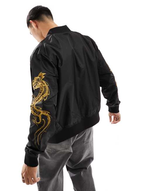 Armani Exchange lunar capsule reversible gold embroid dragon