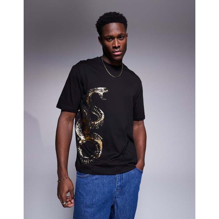 【Armani Exchange】ルナ カプセル スネーク Tシャツ ※送関込 Armani Exchange lunar capsule snake t-shirt in black | ASOS
