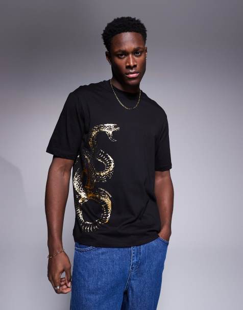 Armani Exchange - Lunar Capsule - T-shirt à motif serpent - Noir - view 1