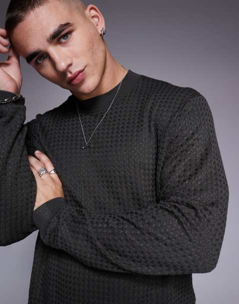 Armani Exchange - Maglione girocollo testurizzato verde scuro con logo - view 1
