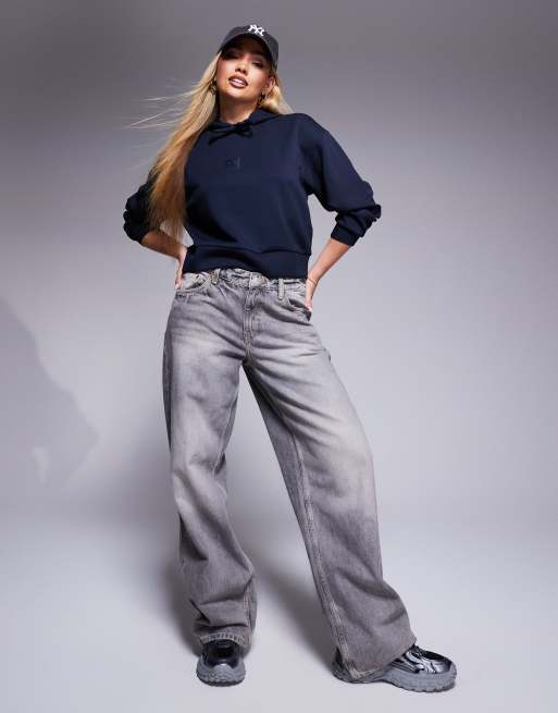Armani Exchange – Marinblå huvtröja med centrerad logga, 2 av 4