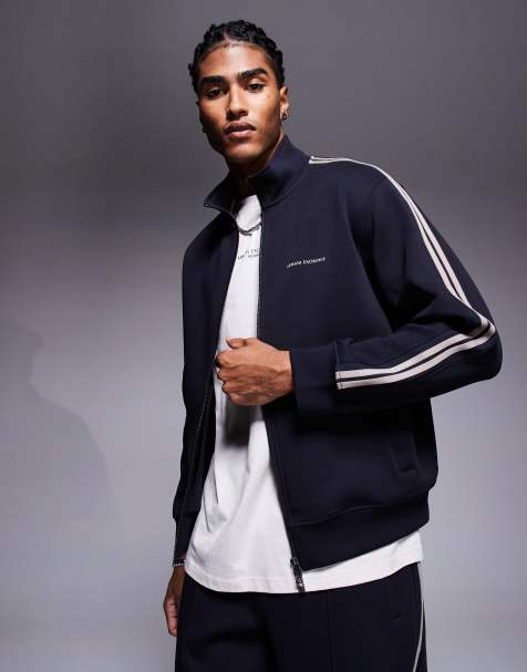 Armani Exchange - Marineblå træningsjakke med gennemgående lynlås - Del af sæt - view 1