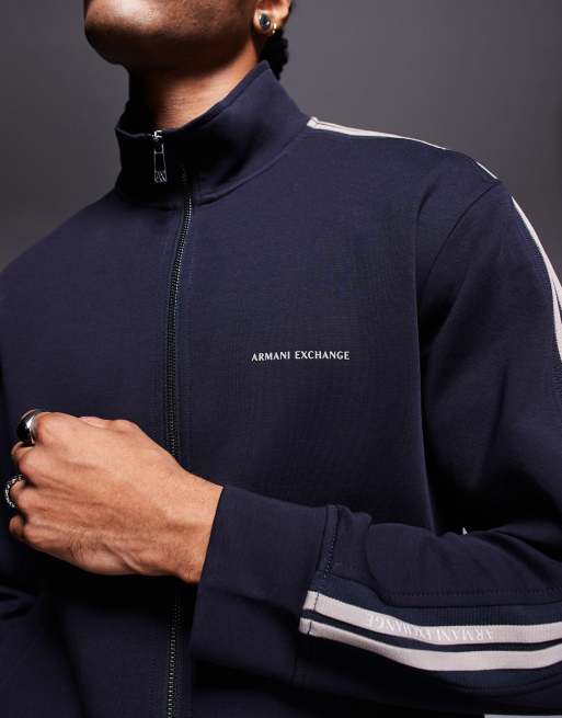 Armani Exchange - Marineblå træningsjakke med gennemgående lynlås - Del af sæt, 2 af 4