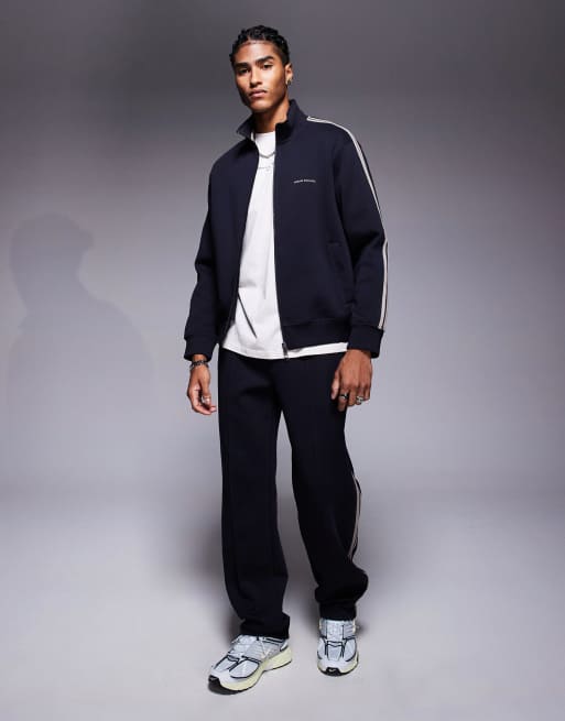 Armani Exchange - Marineblå træningsjakke med gennemgående lynlås - Del af sæt, 3 af 4