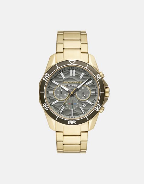 Armani Exchange Men's chronograph gold-tone stainless steel watch in gold - view 1