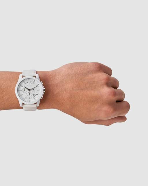 Armani Exchange Men's chronograph, white resin watch, ax1325 in white, 4 of 4