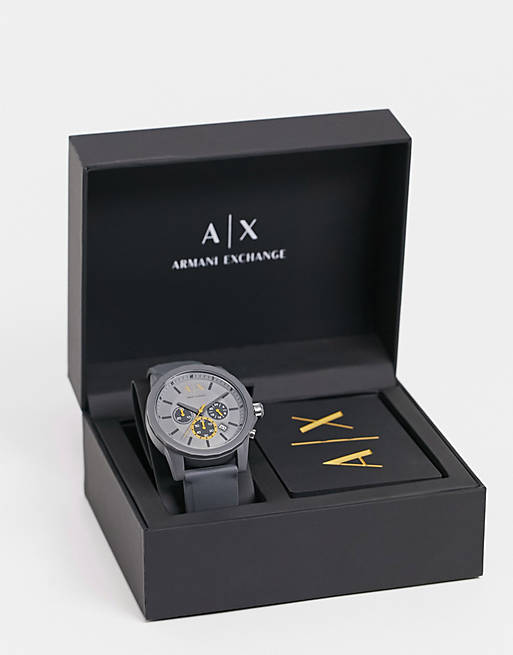Armani Exchange mens outerbanks silicone watch in grey AX7123 | ASOS