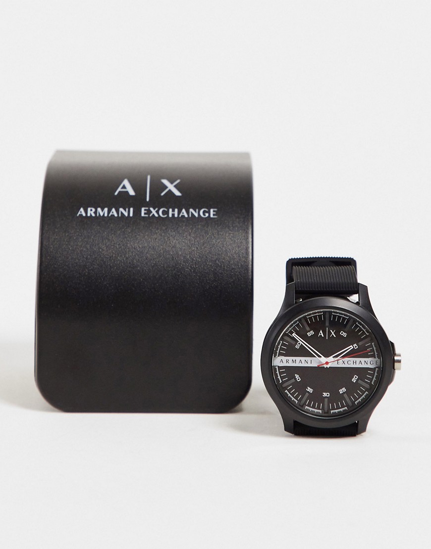 Armani Exchange mens silicone watch in black AX2420
