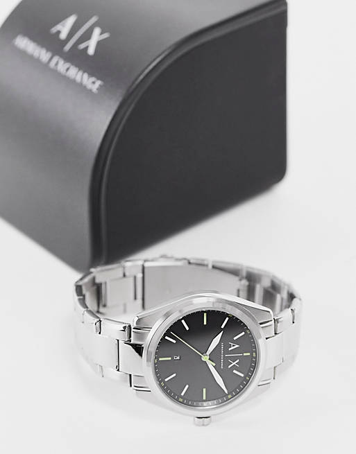 Armani Exchange mens stainless steel bracelet watch in silver AX2856