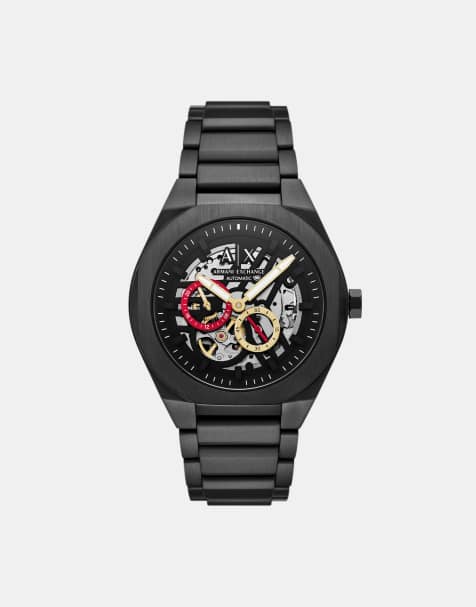 Armani Exchange Men's sync automatic black stainless steel watch in black - view 1