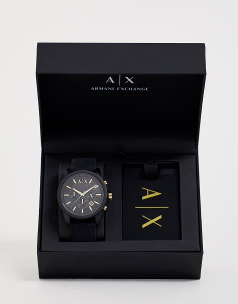 Armani Exchange mens watch with luggage tag gift set - view 1