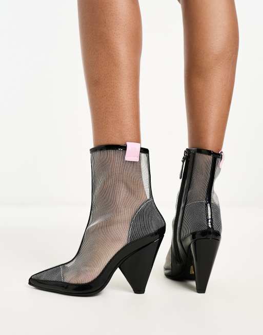 Armani Exchange mesh ankle boots in black ASOS