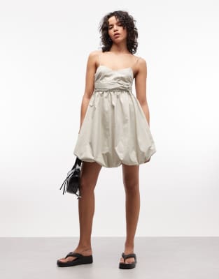 Armani Exchange - Minikleid in Ecru mit Ballonsaum-Weiß