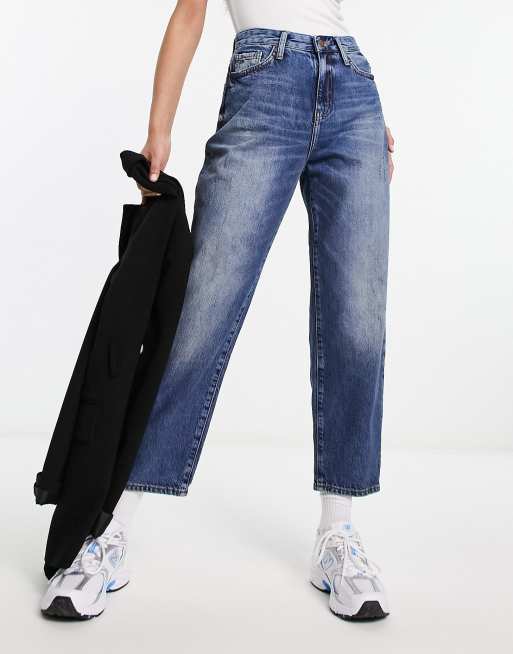 Armani Exchange mom fit jeans in mid wash blue ASOS