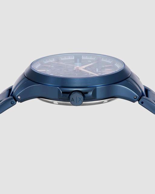 Armani Exchange montre automatique Homme en acier inoxydable bleu, 2 de 4