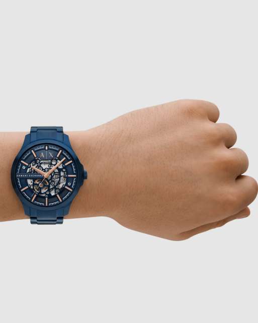 Armani Exchange montre automatique Homme en acier inoxydable bleu, 4 de 4