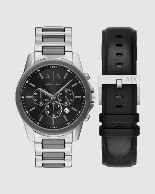 Armani Exchange montre chronographe en acier inoxydable bicolore et set de bracelets interchangeables bicolore, 1 de 3