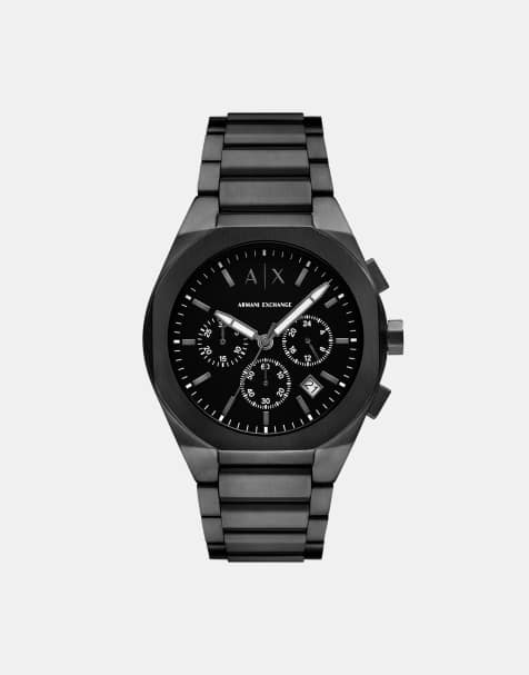 Armani Exchange - Montre chronographe en acier inoxydable - Noir - view 1