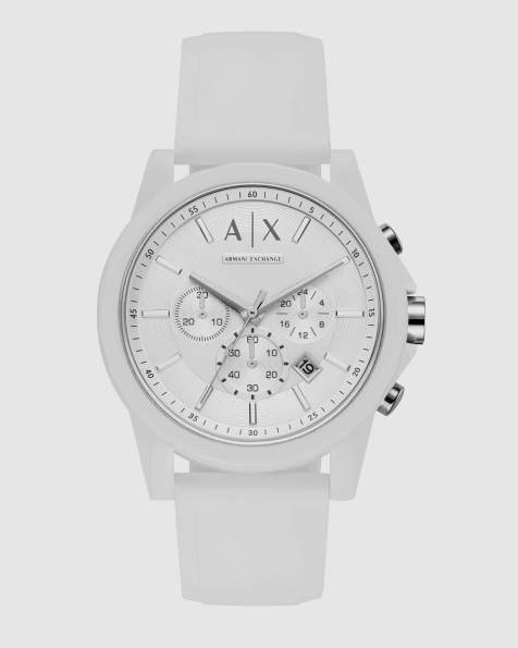 Armani Exchange montre chronographe en résine blanche pour homme - view 1