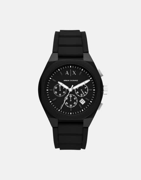 Armani Exchange - Montre chronographe en silicone - Noir - view 1