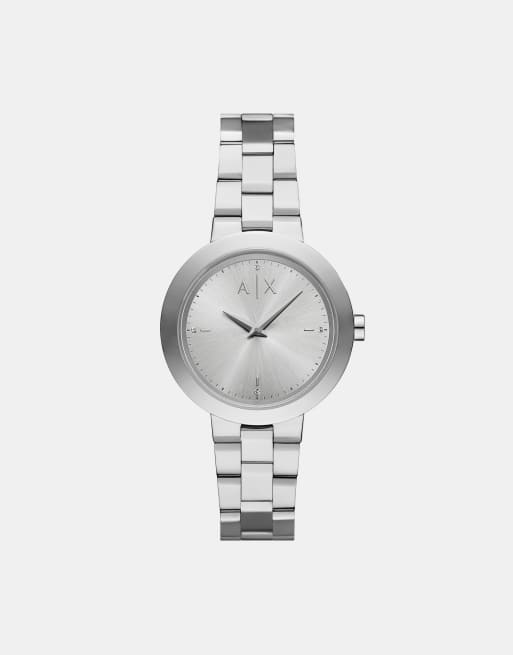Armani Exchange - Montre en acier inoxydable avec mouvement à 2 aiguilles - Argenté