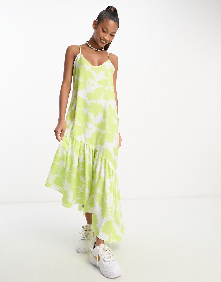 armani exchange - multifarvet slip-kjole med print-grøn
