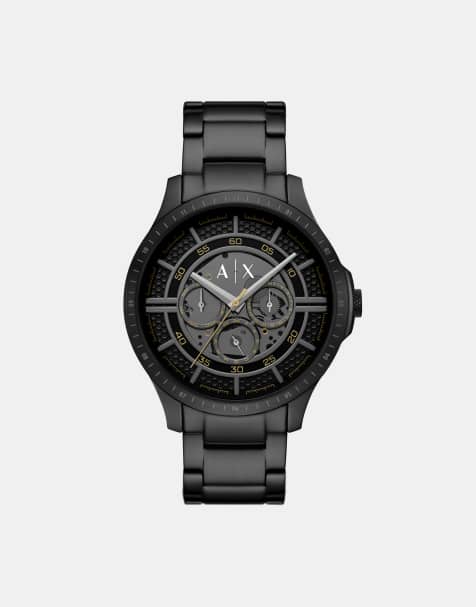 Armani Exchange Multifunction black stainless steel watch in black - view 1