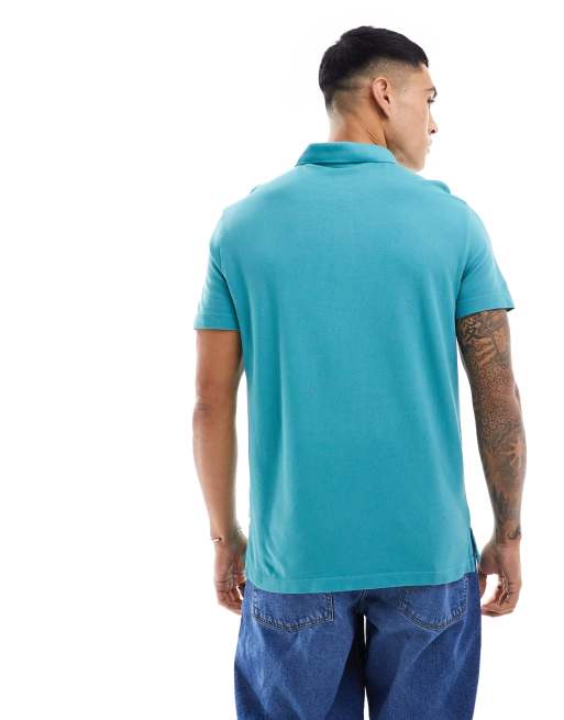 Armani Exchange – Niebieska koszulka polo o regularnym kroju z logo, 4 z 4