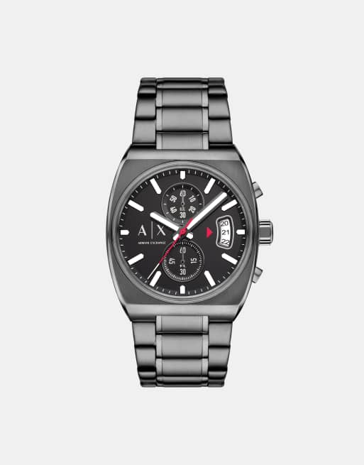 Armani Exchange – Oliver – Herren-Quarz-Chronograph aus graphitfarbenem Edelstahl