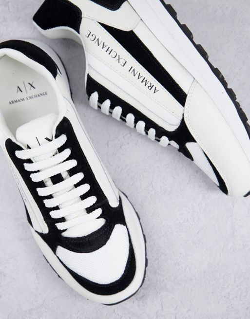 Armani Exchange Osaka Evolution sneakers in black/white | ASOS