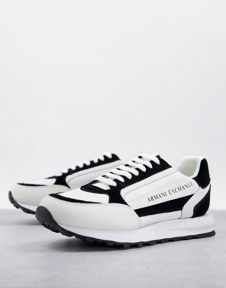 Armani Exchange Osaka Evolution sneakers in black/white