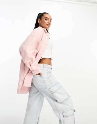 Armani Exchange overshirt in light pink ASOS