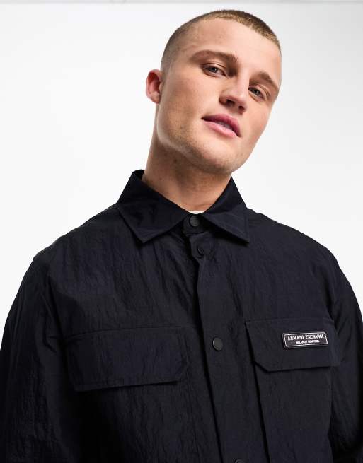 Armani Exchange overshirt in navy ASOS