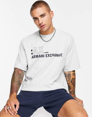 Armani Exchange oversized logo t-shirt in grey - ASOS Price Checker