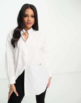 Armani Exchange oversized shirt in white