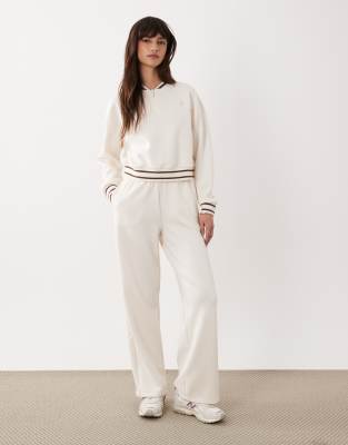 Exchange - Pantalon d'ensemble à fermeture éclair et liserés - Écru-Blanc M