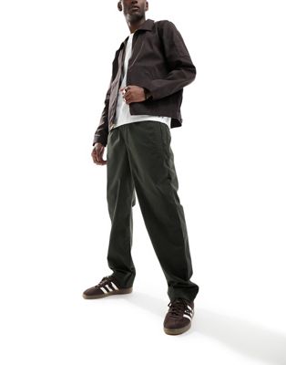 Armani Exchange straight leg worker style trousers in khaki - ASOS Price Checker