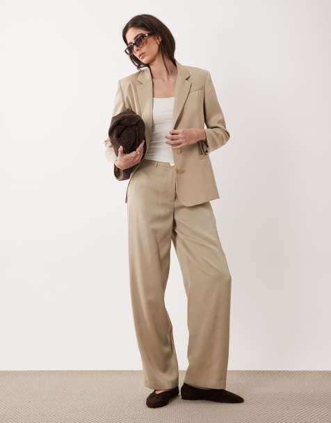 Armani Exchange - Pantalon large d'ensemble - Taupe - view 1