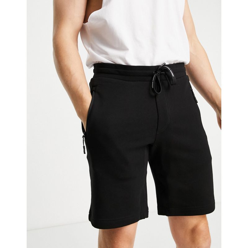 iKRKI Designer Armani Exchange - Pantaloncini in jersey nero con logo posteriore 