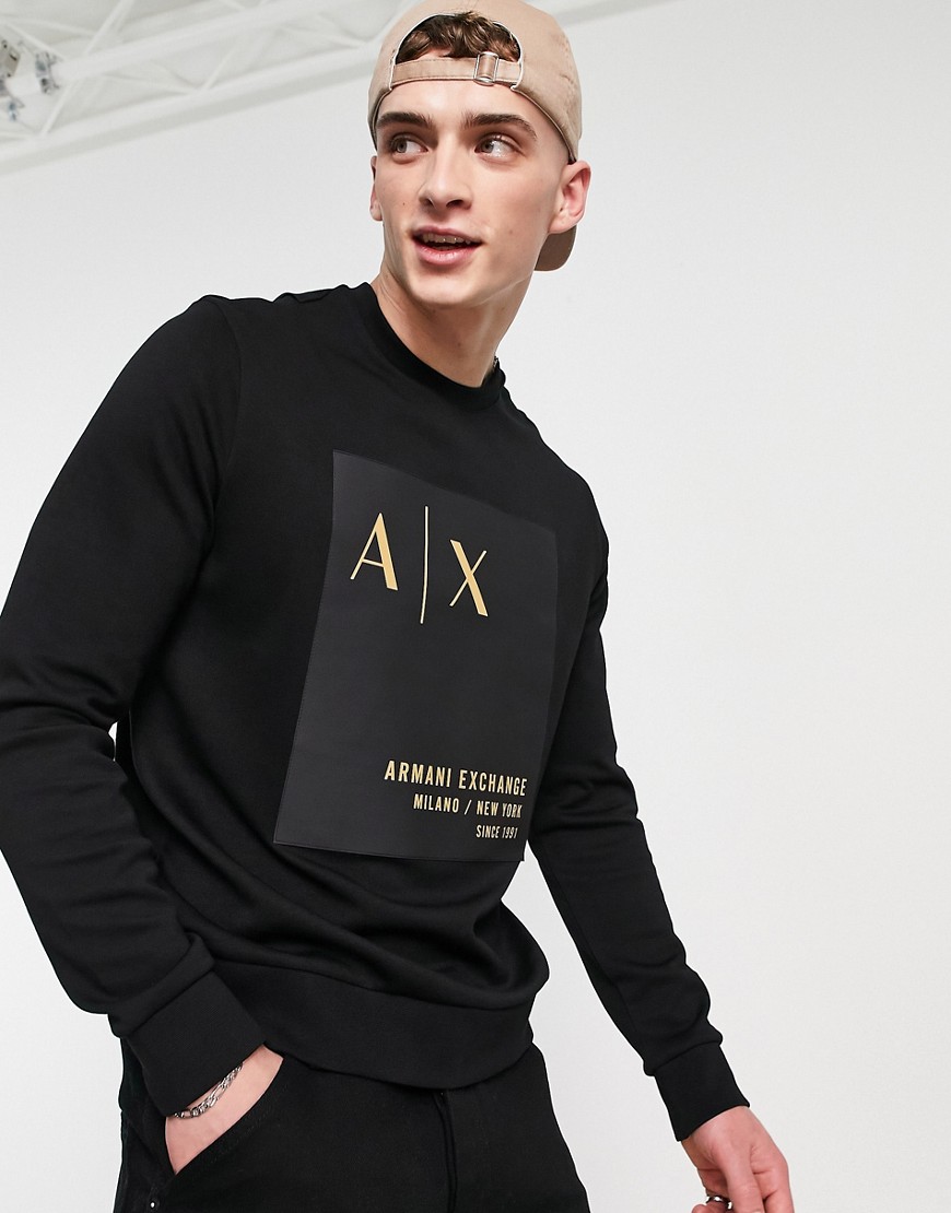 Armani Exchange patch logo sweatshirt in black