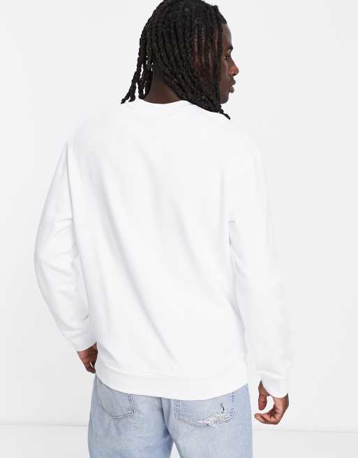 Armani Exchange Pima small logo cotton sweatshirt in white | ASOS