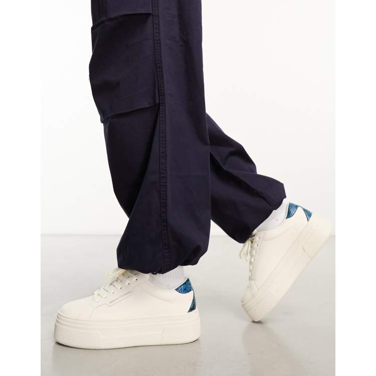 Armani Exchange platform sneakers in off white ASOS