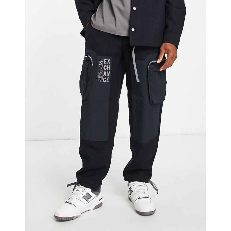 Armani Exchange pocket cargo pants in navy | ASOS