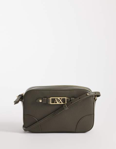 Armani Exchange Polly Logo-Umhängetasche in Khaki - view 1